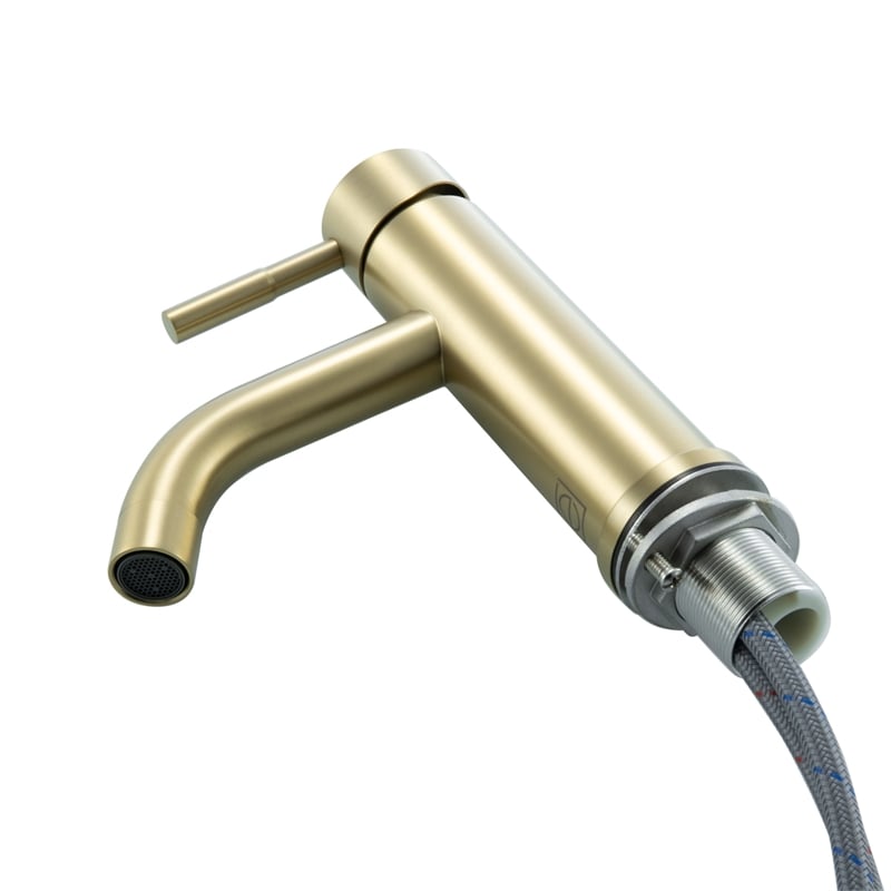 Pemberly Row Stainless Steel Bathroom Faucet in Brushed Gold
