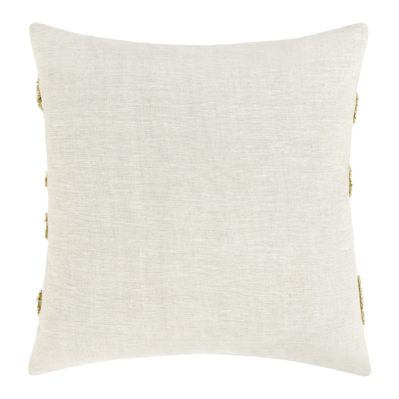 Pemberly Row 22-Inch Tufted Flax Linen Throw Pillow in Wheat Green