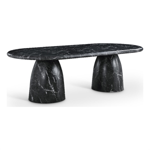 Pemberly Row Black 96&quot Indoor/Outdoor Concrete Dining Table