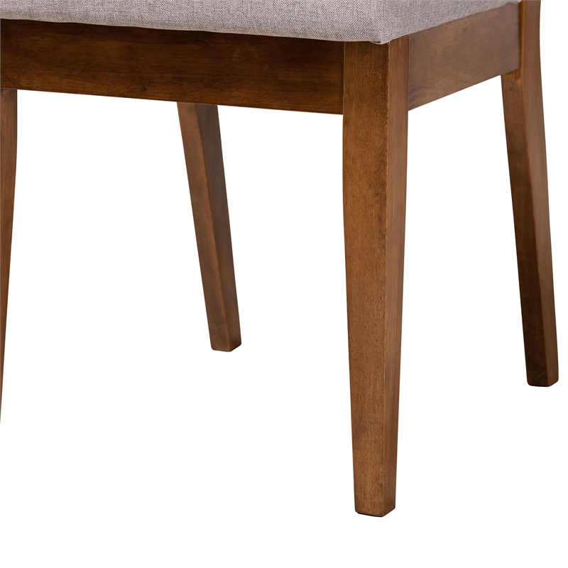 Pemberly Row 7-Piece Dining Set with Round Table in Grey and Walnut Wood