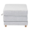 Pemberly Row Convertible Sleeper Ottoman in Light Grey Fabric