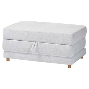 Pemberly Row Convertible Sleeper Ottoman in Light Grey Fabric