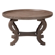 Pemberly Row French Country Coffee Table in Antique Brown Wood Finish