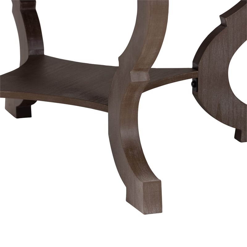 Pemberly Row French Country Coffee Table in Antique Brown Wood Finish