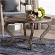 Pemberly Row French Country Coffee Table in Antique Brown Wood Finish