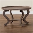 Pemberly Row French Country Coffee Table in Antique Brown Wood Finish