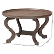 Pemberly Row French Country Coffee Table in Antique Brown Wood Finish