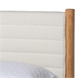Pemberly Row Modern Cream Boucle & Oak Queen Platform Bed