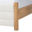 Pemberly Row Modern Cream Boucle & Oak Queen Platform Bed