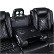 Pemberly Row 3-Pc Black Faux Leather Reclining Living Room Set