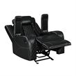 Pemberly Row 3-Pc Black Faux Leather Reclining Living Room Set