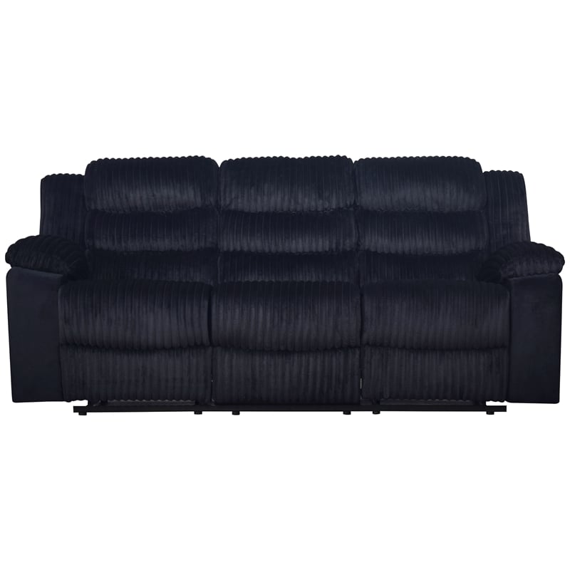 Pemberly Row 2-Piece Reclining Living Room Set with Fabric in Black