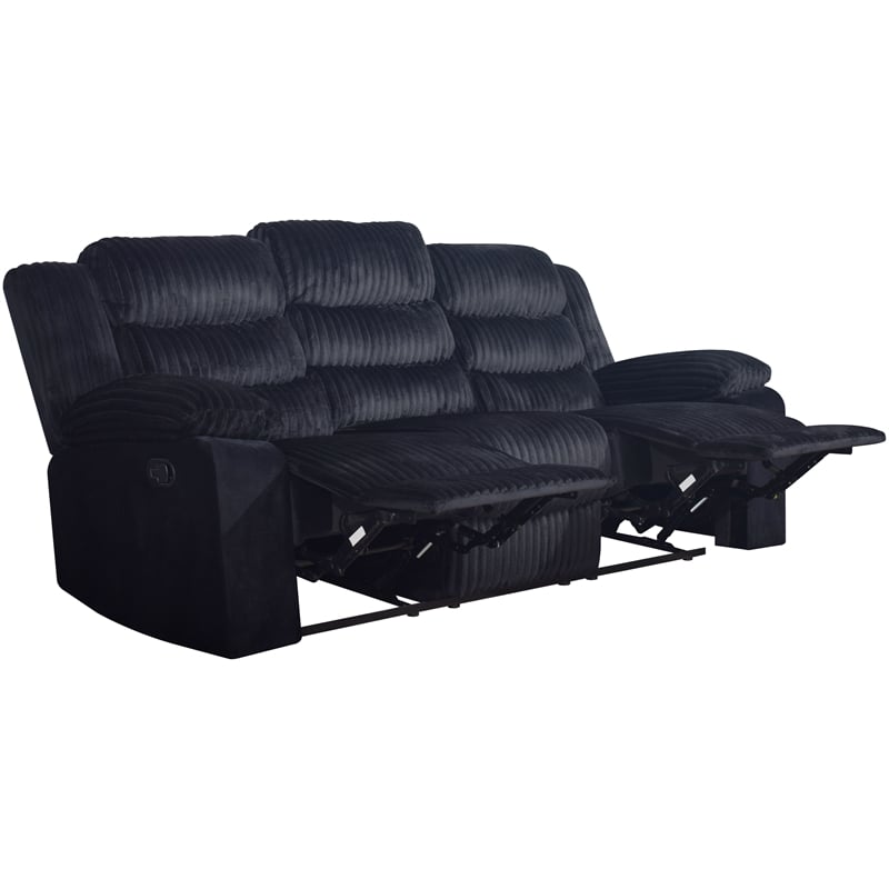 Pemberly Row 2-Piece Reclining Living Room Set with Fabric in Black