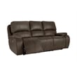 Pemberly Row Fabric Upholstered Power Reclining Sofa with USB in Brown