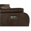 Pemberly Row Fabric Upholstered Power Reclining Sofa with USB in Brown
