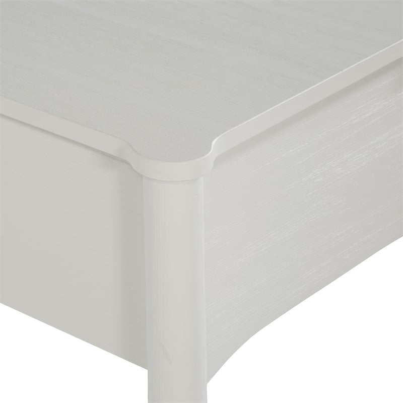 Pemberly Row Spindle Leg Nightstand with Drawer in Antique White Finish