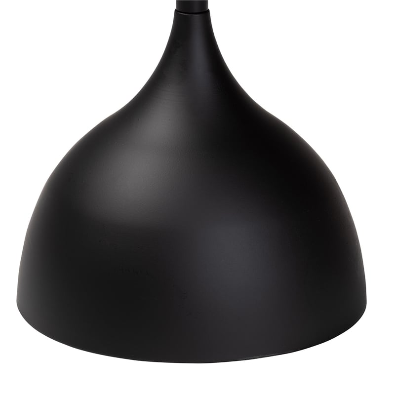 Pemberly Row Webb Metal Pedestal Table in Black with 23.6 in Tray Top