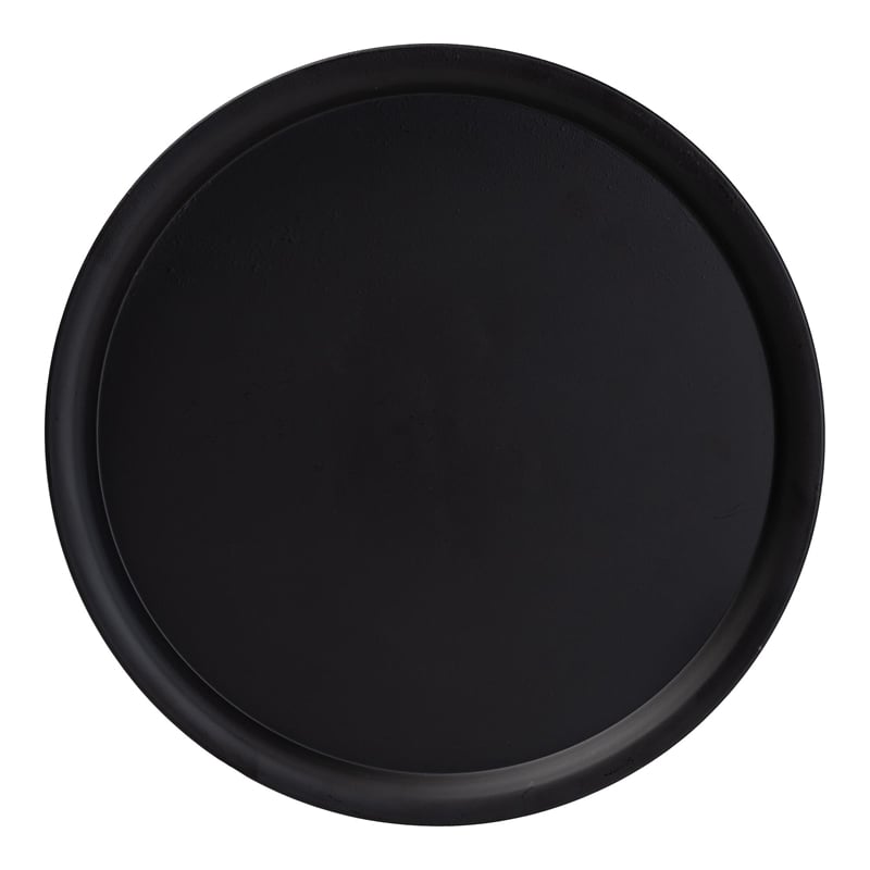 Pemberly Row Webb Metal Pedestal Table in Black with 23.6 in Tray Top