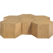 Pemberly Row Modular Oak Coffee Table in Natural Finish