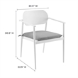 Pemberly Row 7-Piece Aluminum Patio Dining Set in White and Light Gray