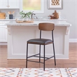 Pemberly Row Counter Stool Espresso Faux Leather Steel Frame 25