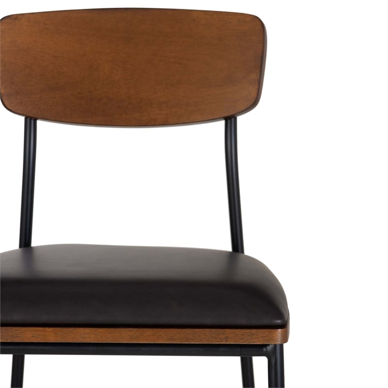 Pemberly Row Counter Stool Espresso Faux Leather Steel Frame 25