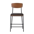 Pemberly Row Counter Stool Espresso Faux Leather Steel Frame 25