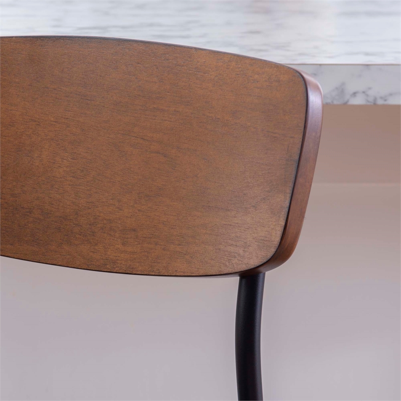 Pemberly Row Counter Stool Espresso Faux Leather Steel Frame 25