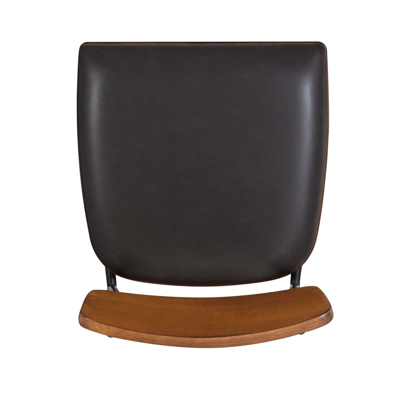 Pemberly Row Counter Stool Espresso Faux Leather Steel Frame 25