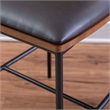 Pemberly Row Counter Stool Espresso Faux Leather Steel Frame 25