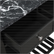 Pemberly Row Kitchen Cart with Faux Marble Top in Black Finish