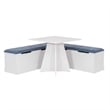 Pemberly Row 3-Piece Storage Nook Set with Bench and Table in White