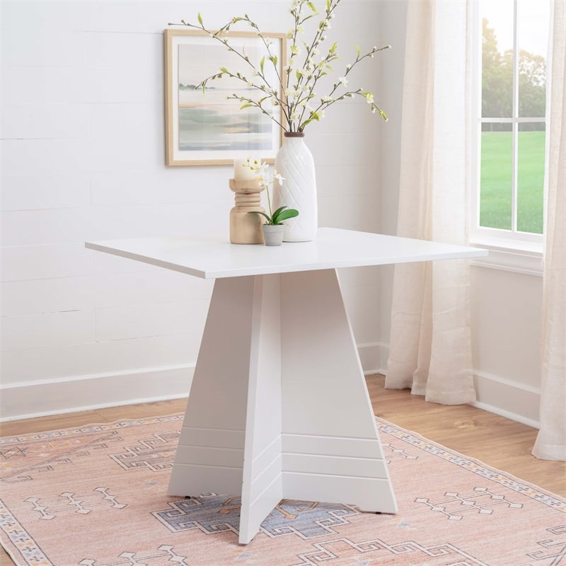Pemberly Row 3-Piece Storage Nook Set with Bench and Table in White