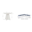 Pemberly Row 3-Piece Storage Nook Set with Bench and Table in White