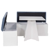 Pemberly Row 3-Piece Storage Nook Set with Bench and Table in White