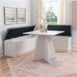 Pemberly Row 3-Piece Storage Nook Set with Bench and Table in White