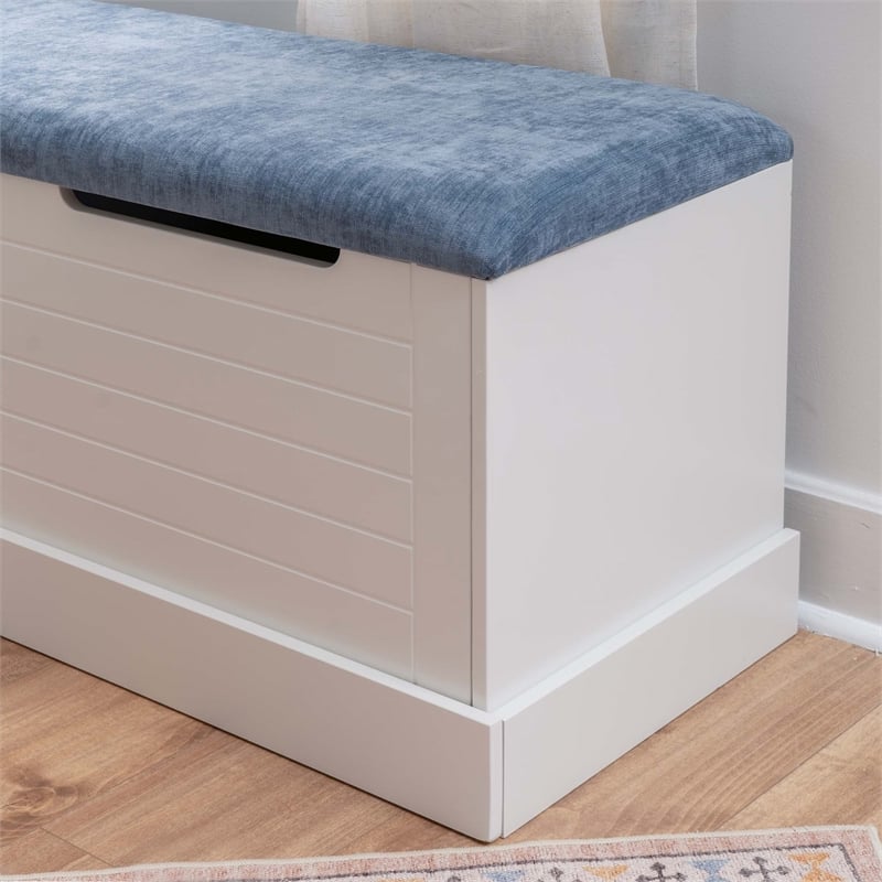 Pemberly Row 3-Piece Storage Nook Set with Bench and Table in White