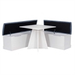 Pemberly Row 3-Piece Storage Nook Set with Bench and Table in White