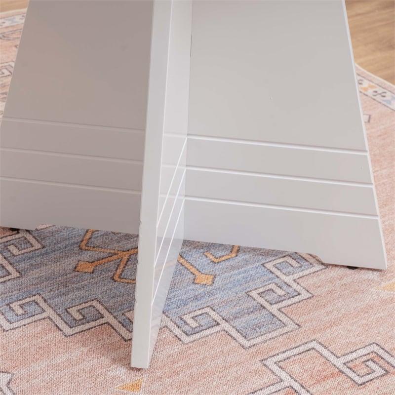 Pemberly Row 3-Piece Storage Nook Set with Bench and Table in White