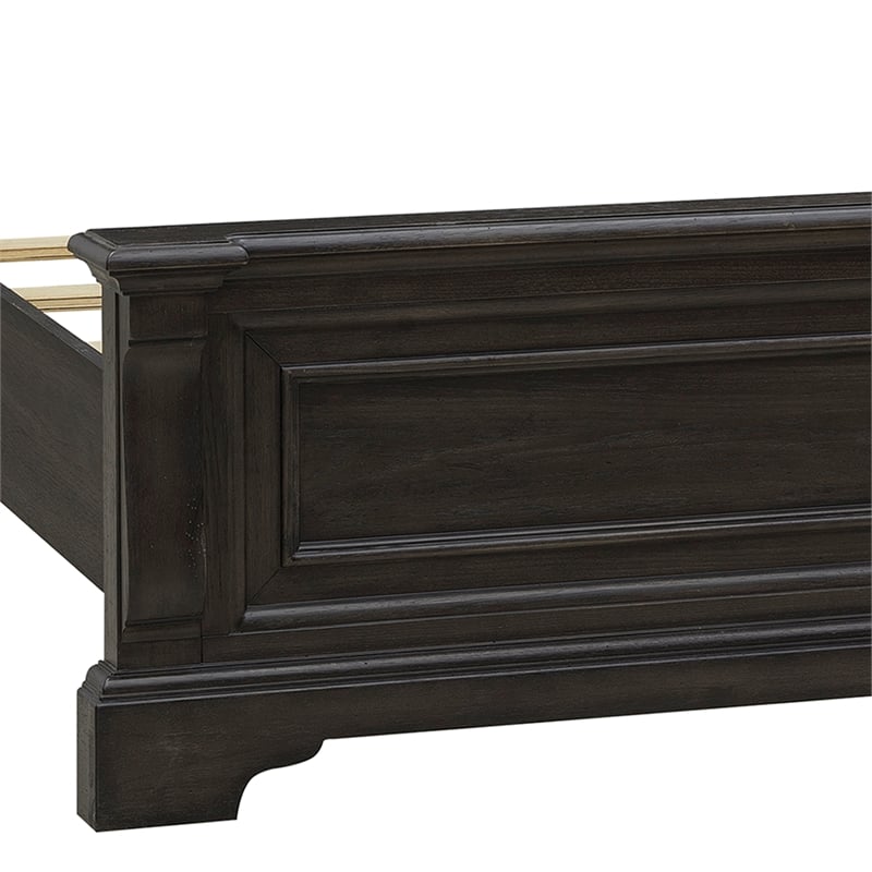 Pemberly Row Hickory Creek King Panel Bed Velvet Brown Finish