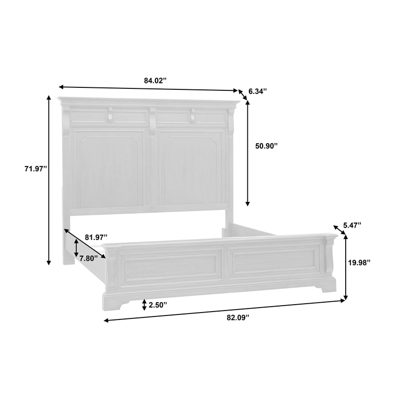 Pemberly Row Hickory Creek King Panel Bed Velvet Brown Finish