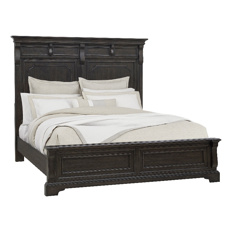 Pemberly Row Hickory Creek King Panel Bed Velvet Brown Finish