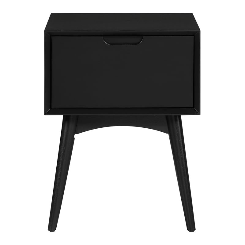 Pemberly Row Accent Table with Drawer in Engineered Wood Black Finish