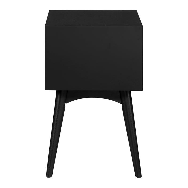 Pemberly Row Accent Table with Drawer in Engineered Wood Black Finish