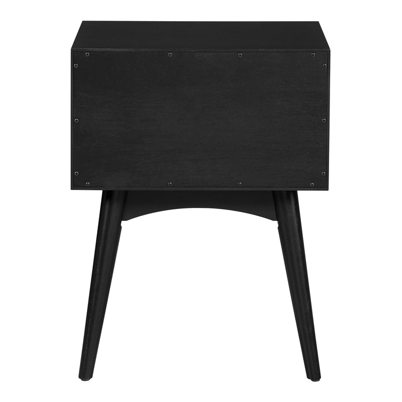 Pemberly Row Accent Table with Drawer in Engineered Wood Black Finish
