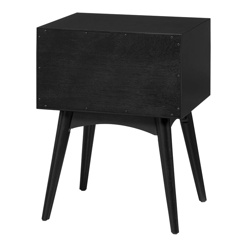 Pemberly Row Accent Table with Drawer in Engineered Wood Black Finish