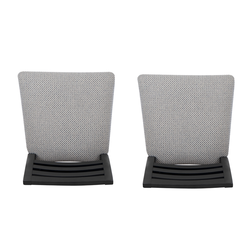 Pemberly Row Set of 2 Slat Back Maple Wood Dining Chairs in Black