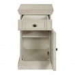 Pemberly Row Side Table with Drawer and Glass Door in White Finish