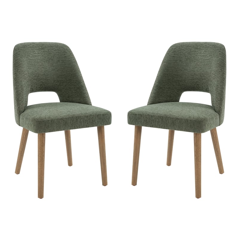 Pemberly Row 2 Dining Chairs in Pine Fabric with Medium Oak Legs