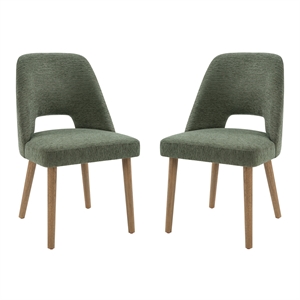 Pemberly Row 2 Dining Chairs in Pine Fabric with Medium Oak Legs